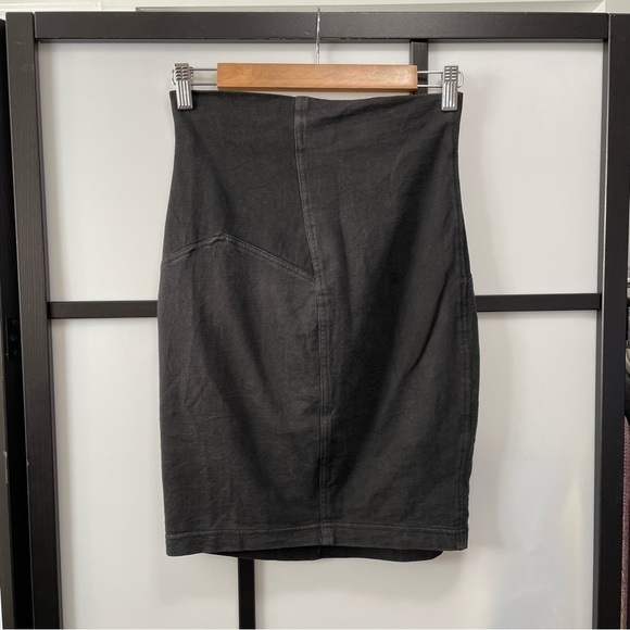 [S] True Vintage Y2K Tereza Ferraz Black & Grey Patchwork Body Con Mini Skirt - Picture 5 of 9